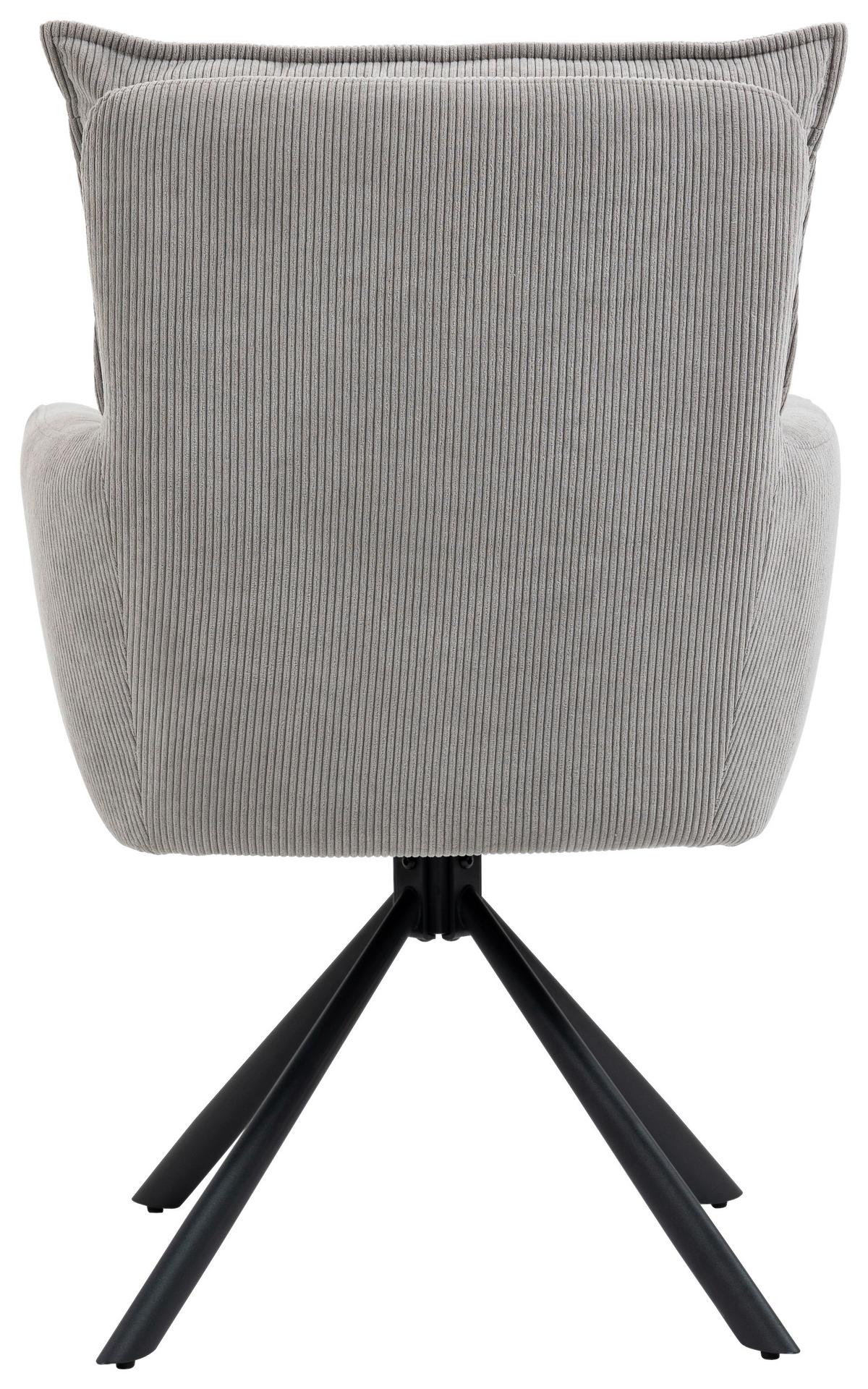 KRZESŁO Z PODŁOKIETNIKAMI POINT - czarny/taupe, Design, metal/tkanina (60/95/67cm) - Novel