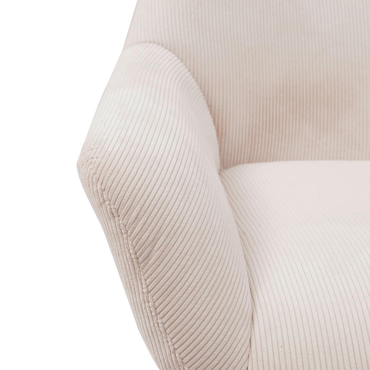 FOTEL ANSGAR - kremowy/czarny, Modern, metal/tkanina (78/78/75cm) - MID.YOU