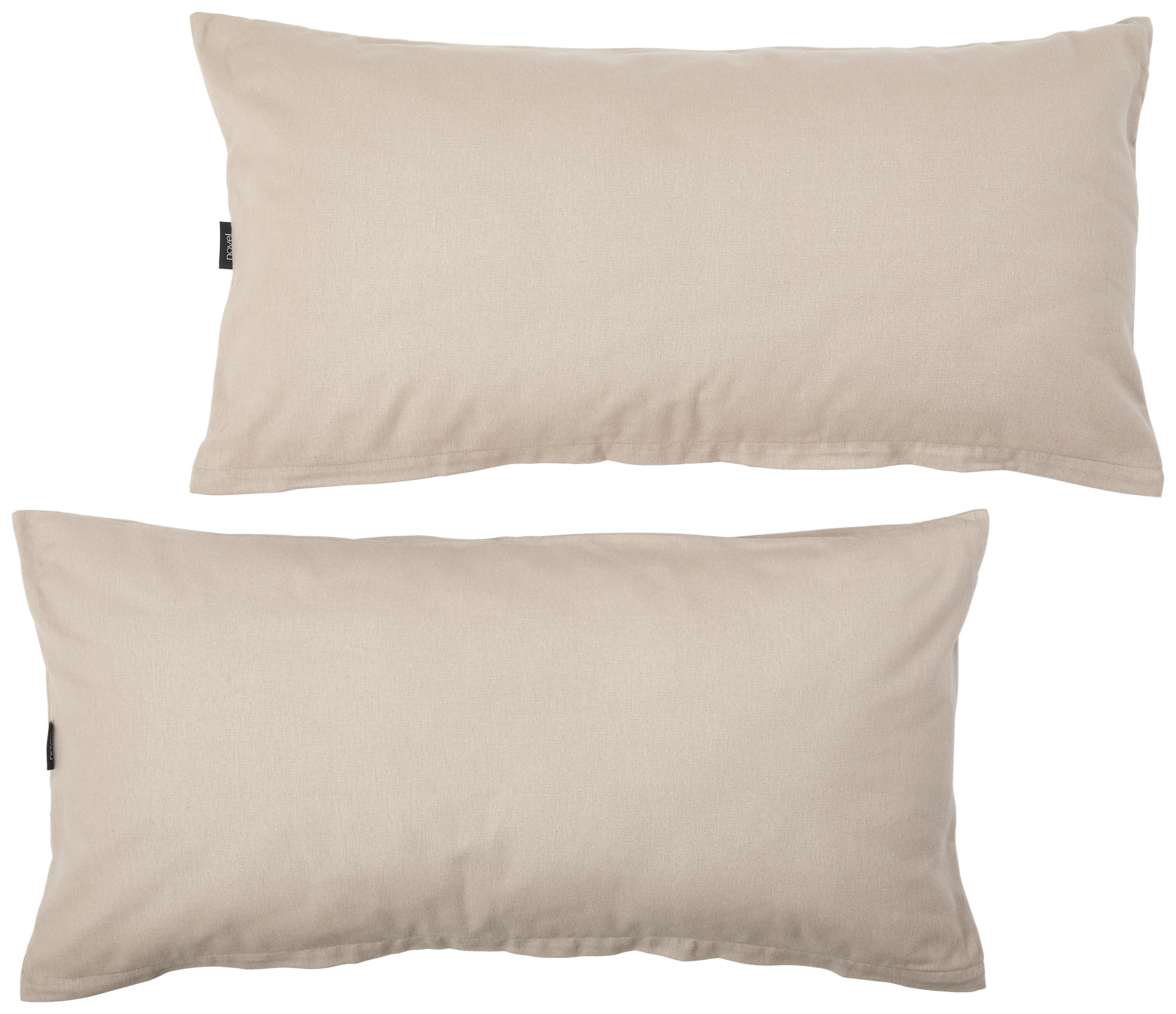 ZESTAW POSZEWEK NA PODUSZKI FLANELL UNI - taupe, Basics, tkanina (40/80cm) - Novel