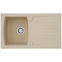 Spüle Boston beige Kunststein B: ca. 86 cm - Beige, Trend, Glas/Kunststoff (86/20/50cm) - Respekta