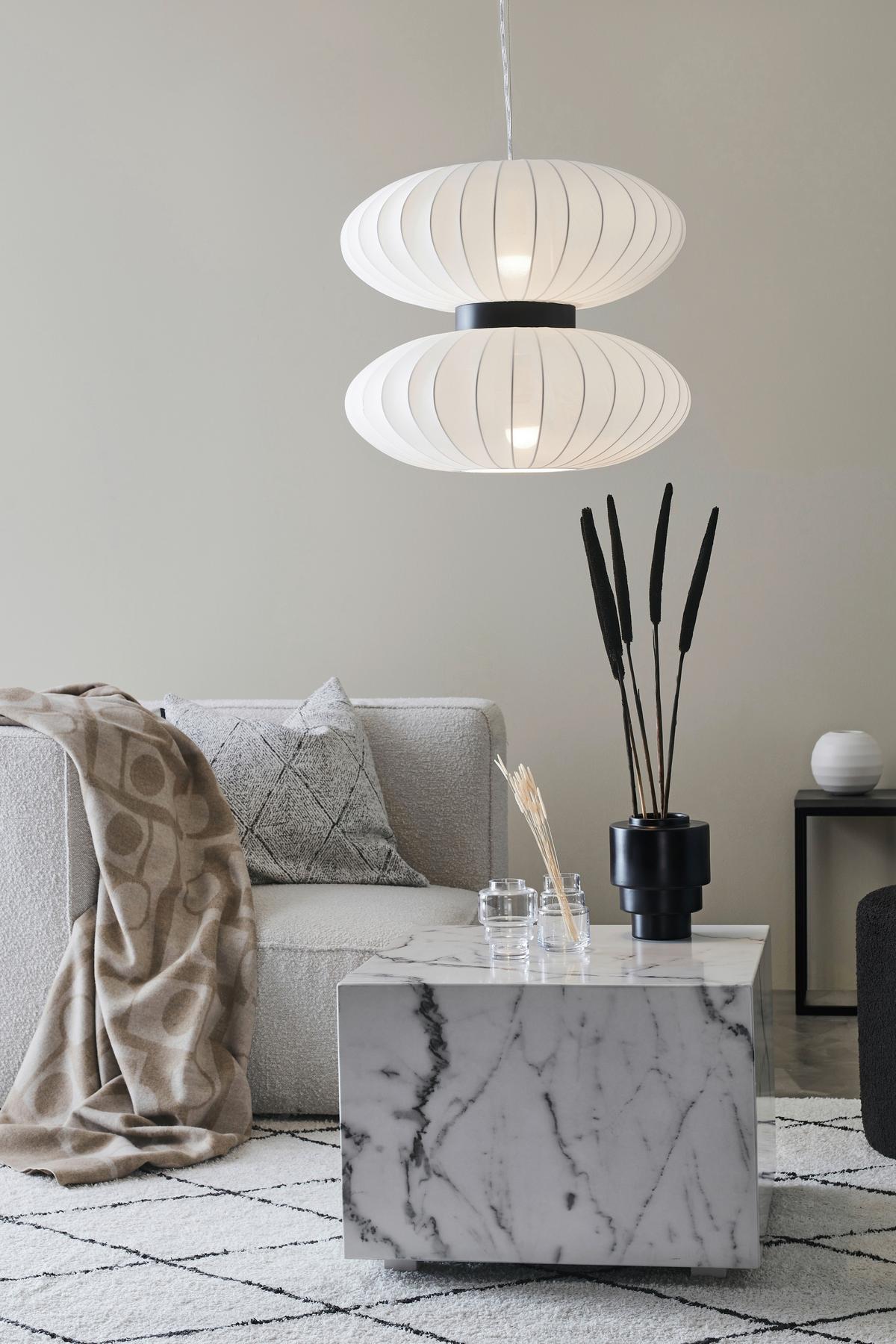 Hängeleuchte Daburu Pendant max. 40 Watt - Weiß, Basics, Textil/Metall (55/55/47cm) - Markslöjd