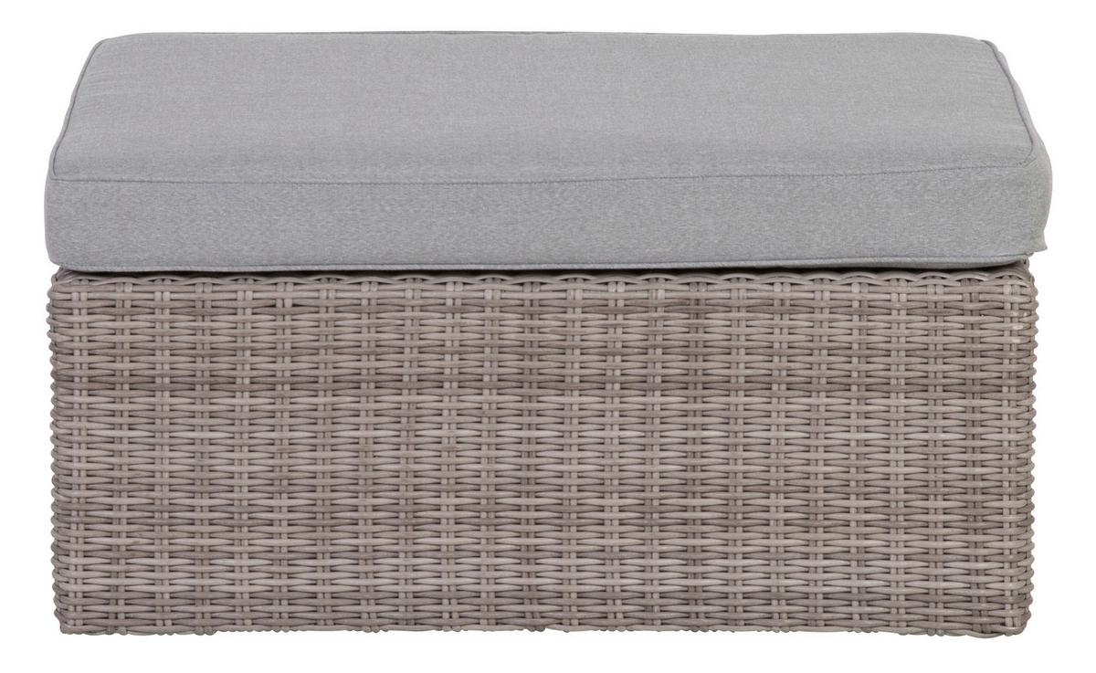 Loungegarnitur Palma 5-tlg aus Kunststoff mit Kissen - Grau, Basics, Glas/Textil (93/65/71cm) - Gardenson