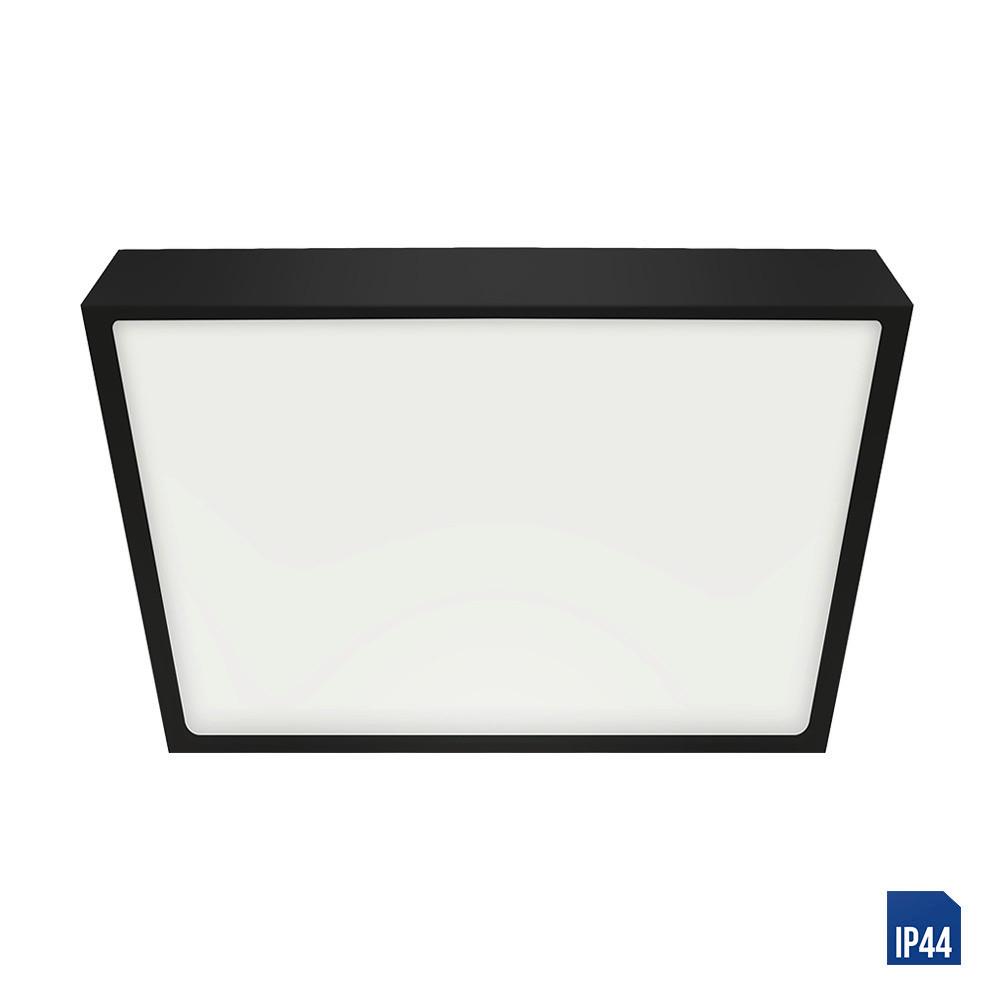 Led Mennyezeti Lámpa Lenys 19x19cm - fekete/fehér, műanyag/fém (19/19cm)