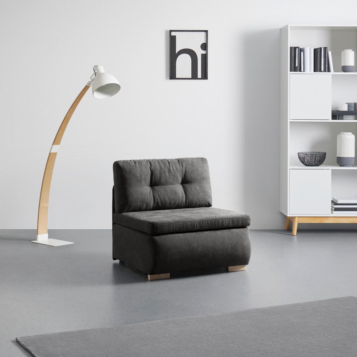 Fotelja Na Razvlačenje Modena - tamno smeđa/prirodne boje, tekstil/plastika (89/88/90cm) - Modern Living