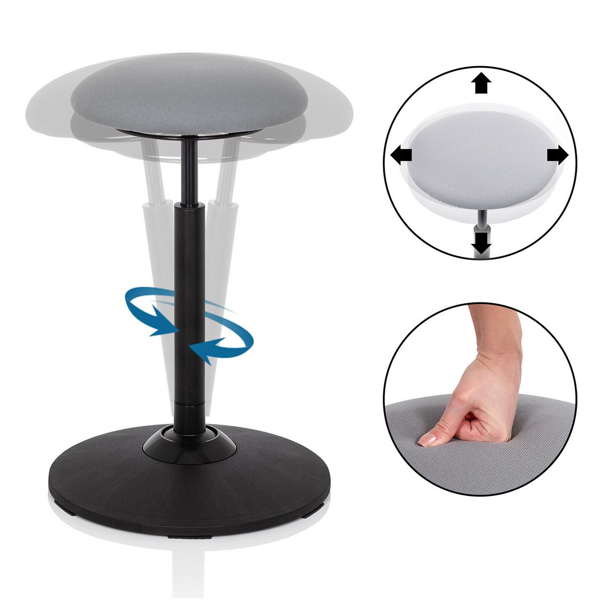 Pisarniški Stolček Balance Sit, Siva - siva/črna, Basics, umetna masa/tekstil (45/63-86/45cm) - MID.YOU