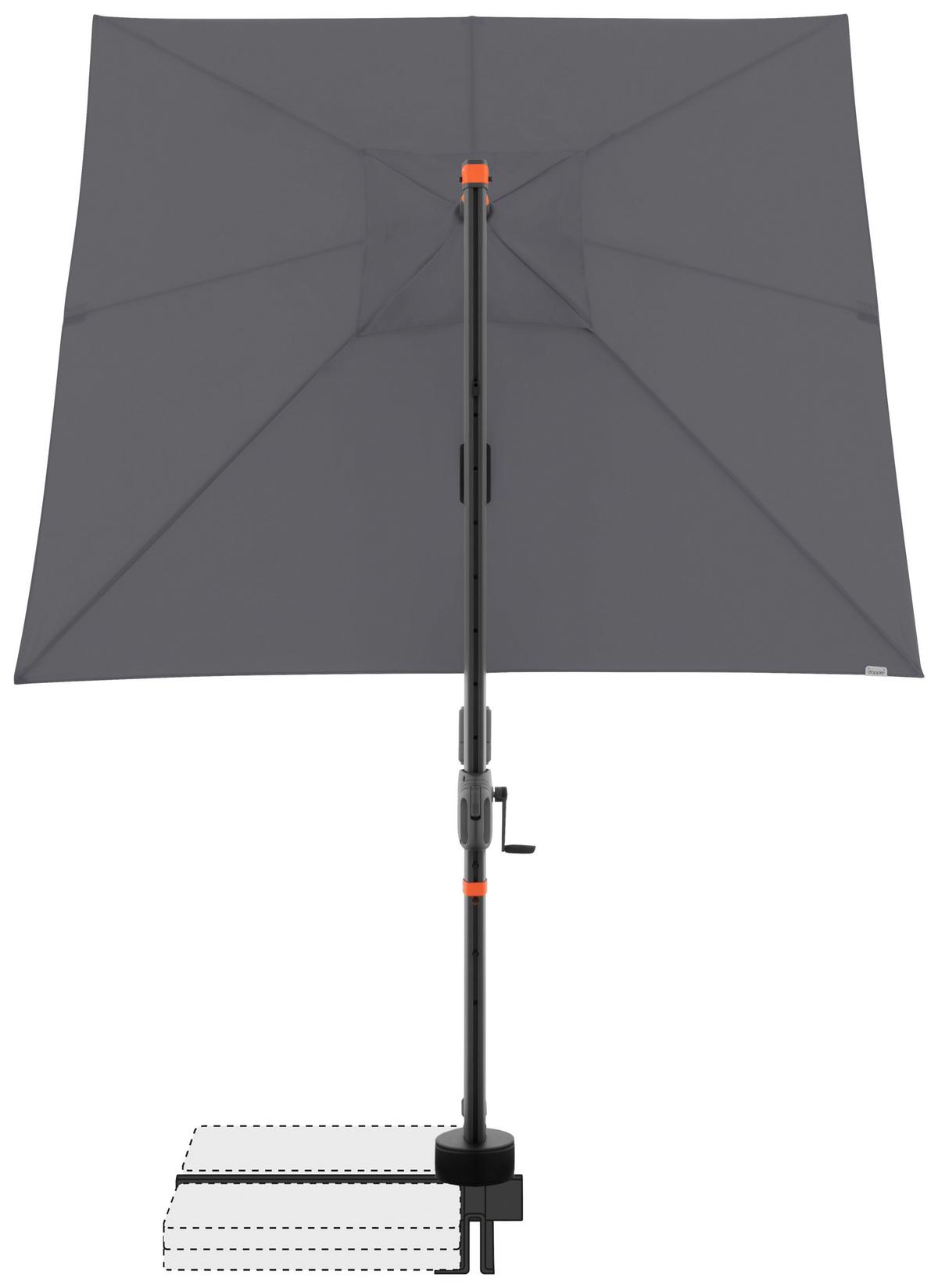 Ampelschirm Myzone Anthrazit ca. 210x210cm - Anthrazit, Basics, Textil/Metall (210/210cm) - Doppler