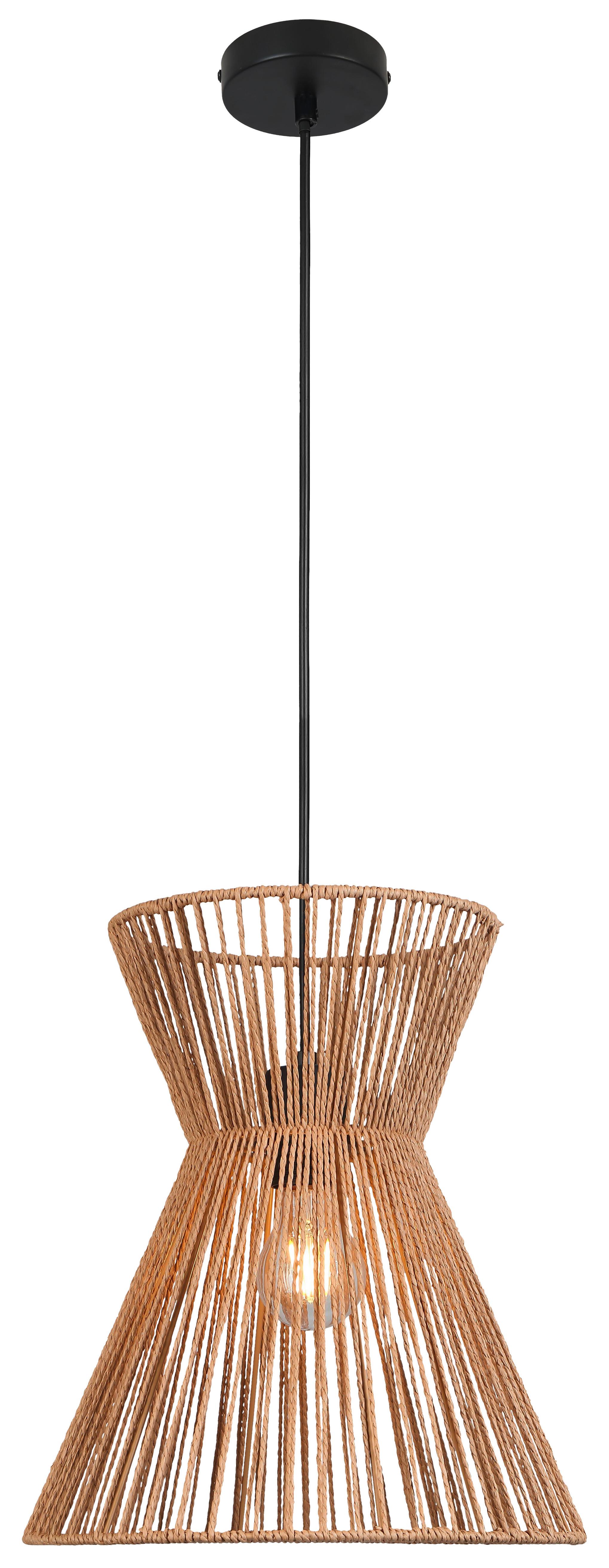 HÄNGLAMPA NATURM - svart/naturfärgad, Klassisk, metall/papper (30/120cm) - Mömax