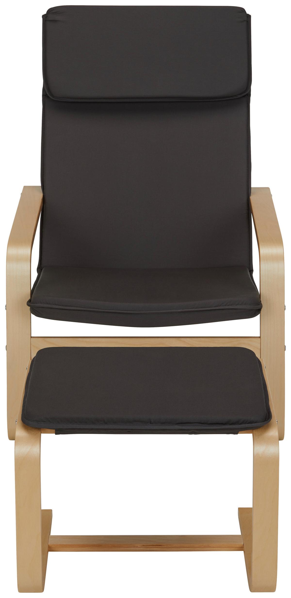 Schwingstuhl aus Birke massiv - Naturfarben/Grau, Modern, Holz/Textil (67/98/78cm) - Based