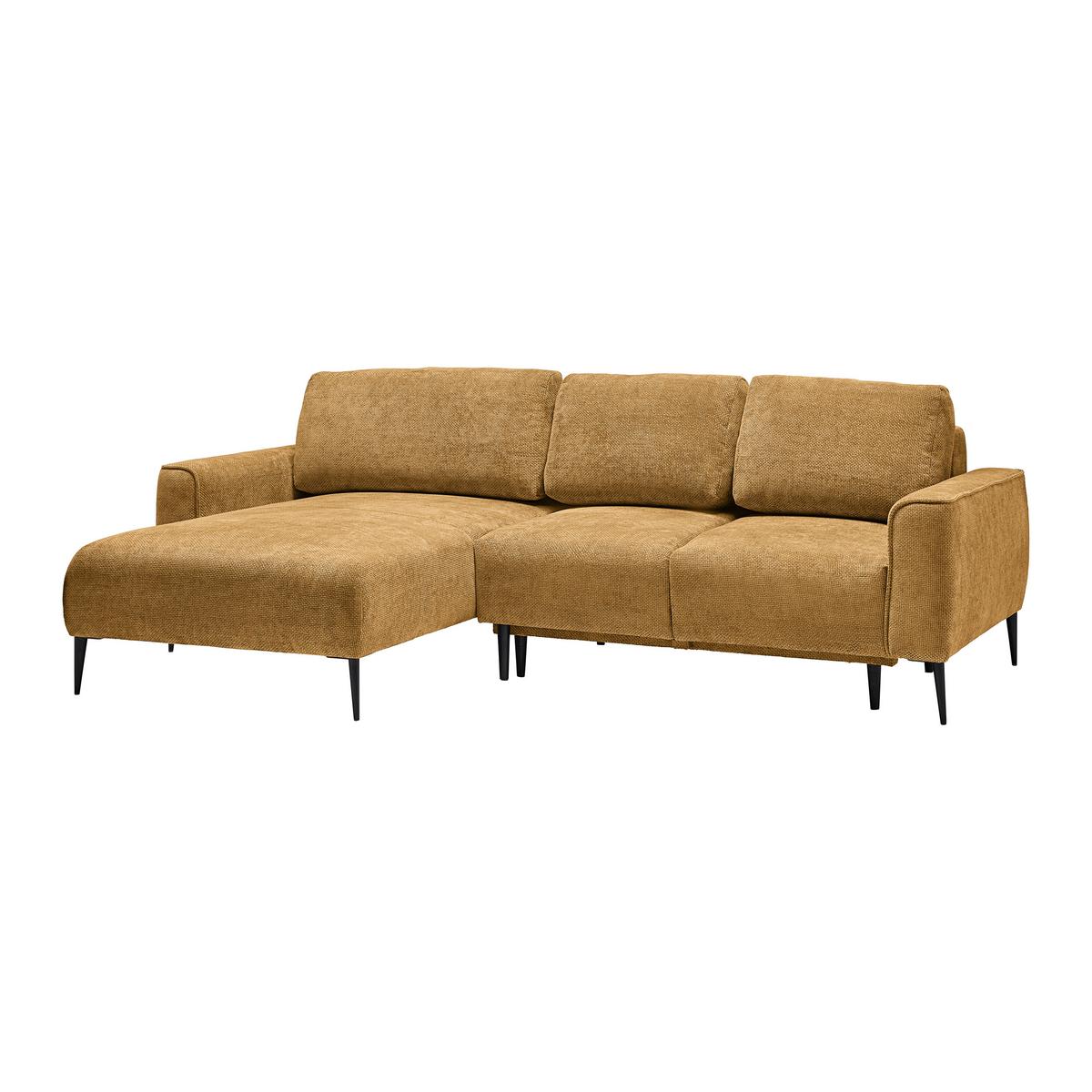 Ecksofa Custom Bernsteinfarben - Bernsteinfarben/Schwarz, MODERN, Textil/Metall (164/85/255cm) - Mömax
