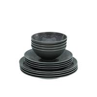 Tafelservice Orient Mandala Dunkelgrau, 12-teilig - Dunkelgrau, Trend, Keramik - Creatable