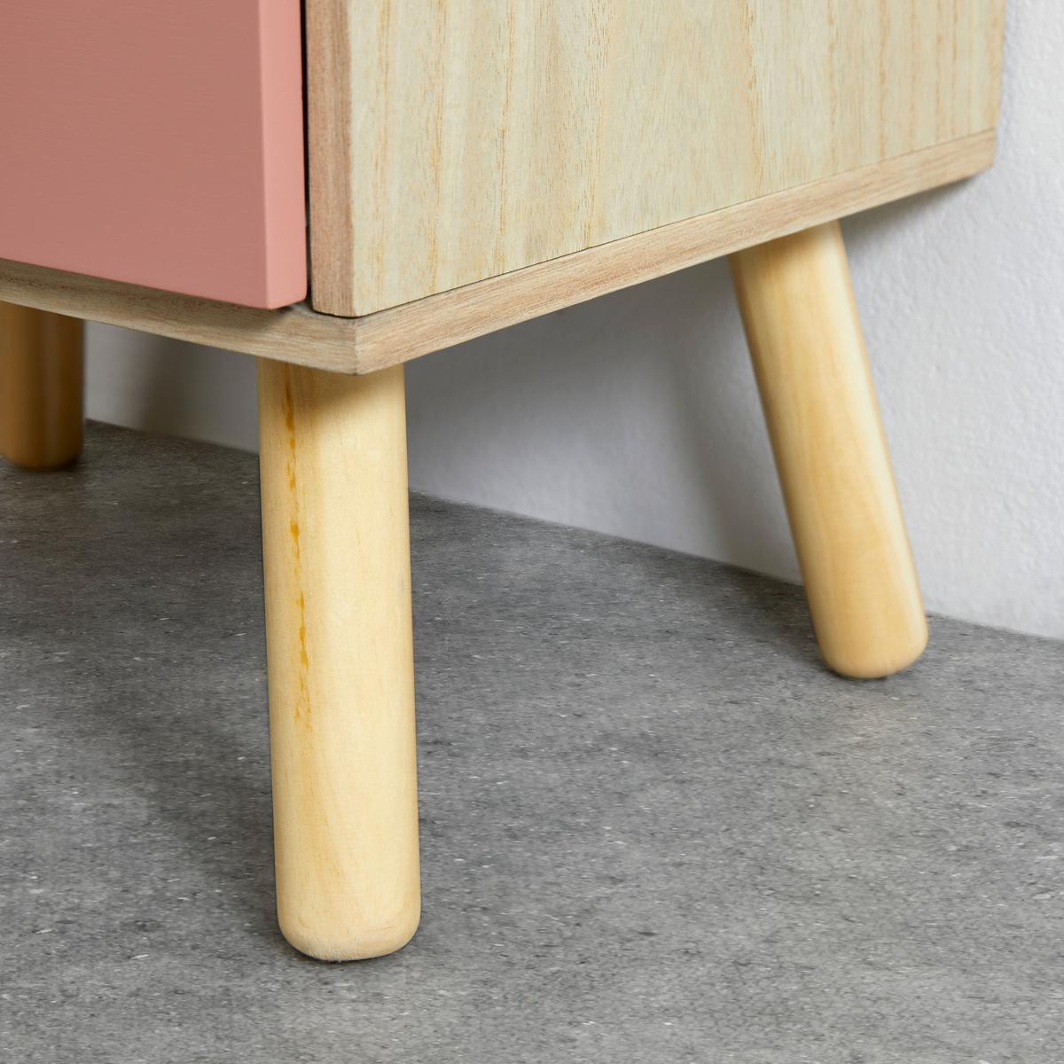 Kinderkommode Lanny Rosa Echtholz/MDF - Pink/Naturfarben, MODERN, Holz (40/86/31cm) - Bessagi Kids