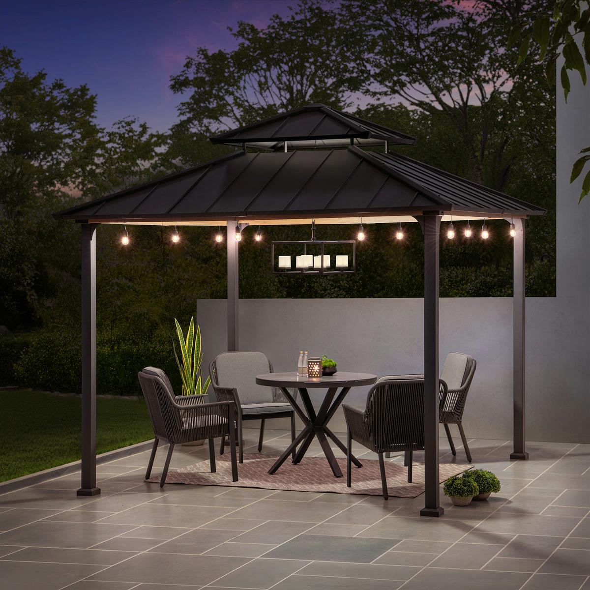 Pavillon Gazebo Pasu Anthrazit - Anthrazit, Basics, Metall (300/295/300cm) - Modante