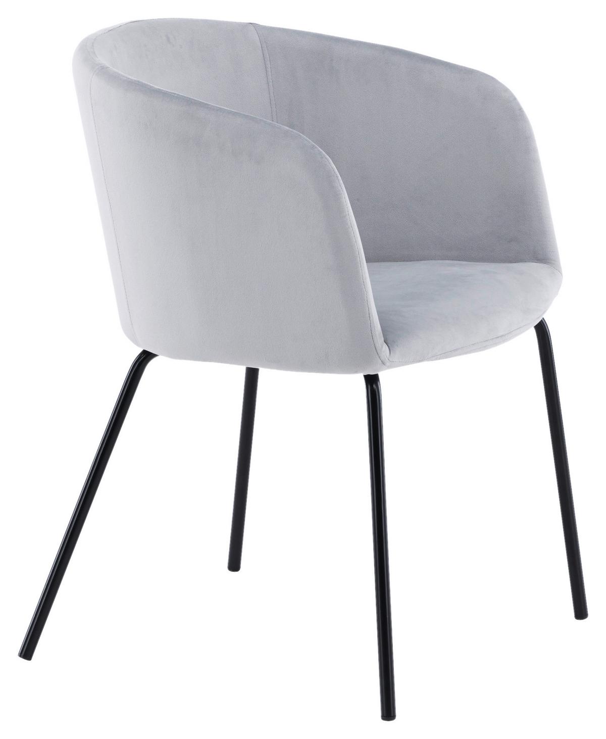 Stuhl Berit ca. 55x78x55 cm Hellgrau - Hellgrau/Schwarz, Design, Textil/Metall (55/78/55cm) - Livetastic