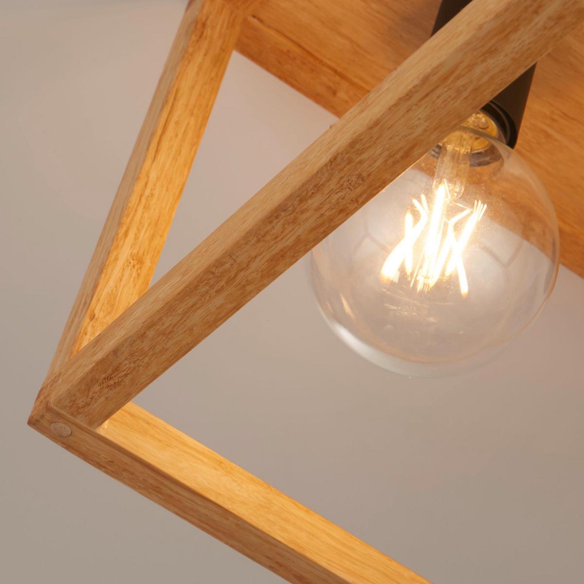 Mennyezeti Lámpa 54742-4na - Natur, műanyag/fa (36/36/25cm)