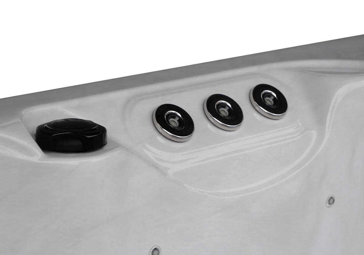 Whirlpool Capri Grauweiß ca. 210x160x90cm - Grauweiß, KONVENTIONELL, Kunststoff (210/160/90cm) - Sanotechnik