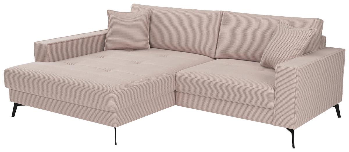 Kutna Garnitura Ted - ružičasta/crna, Trend, tekstil/metal (174/228cm) - Modern Living