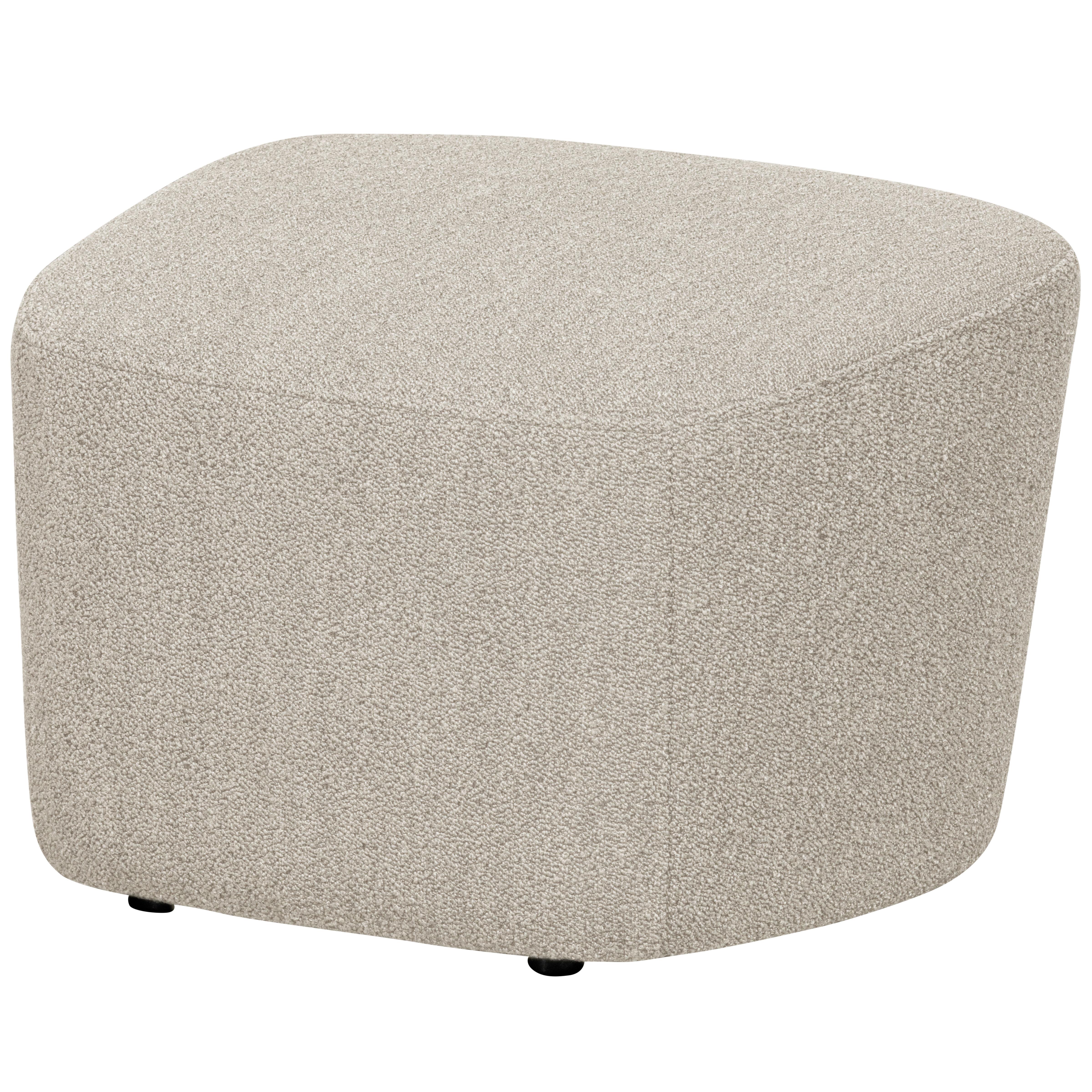 Hocker Lofty Naturfarben Bouclé - Schwarz/Naturfarben, Design, Kunststoff/Textil (62/41/48cm) - Livetastic