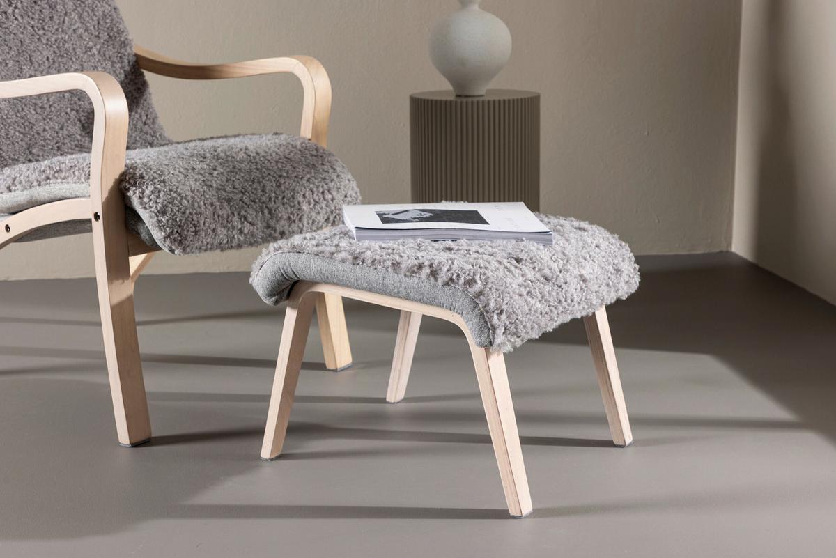 Armlehnstuhl Faro Hellgrau - Eichefarben/Hellgrau, MODERN, Holz/Textil (60/107/89cm) - Livetastic