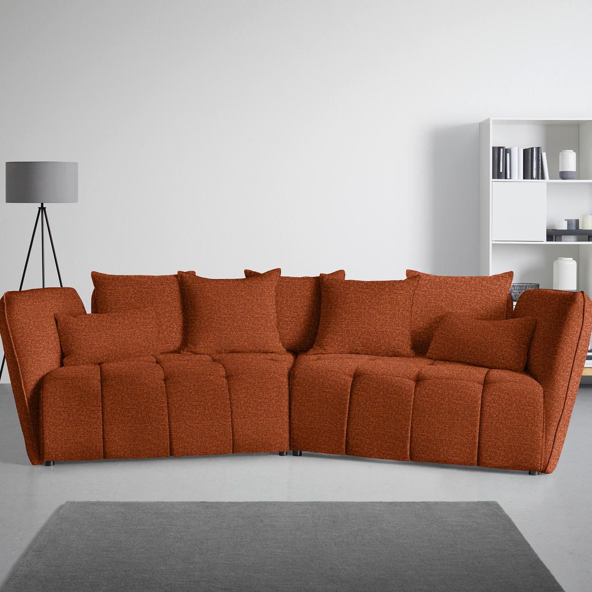 Boxspringsofa Sofi Rostfarben - Rostfarben/Schwarz, MODERN, Textil (294/93/152cm) - Premium Living