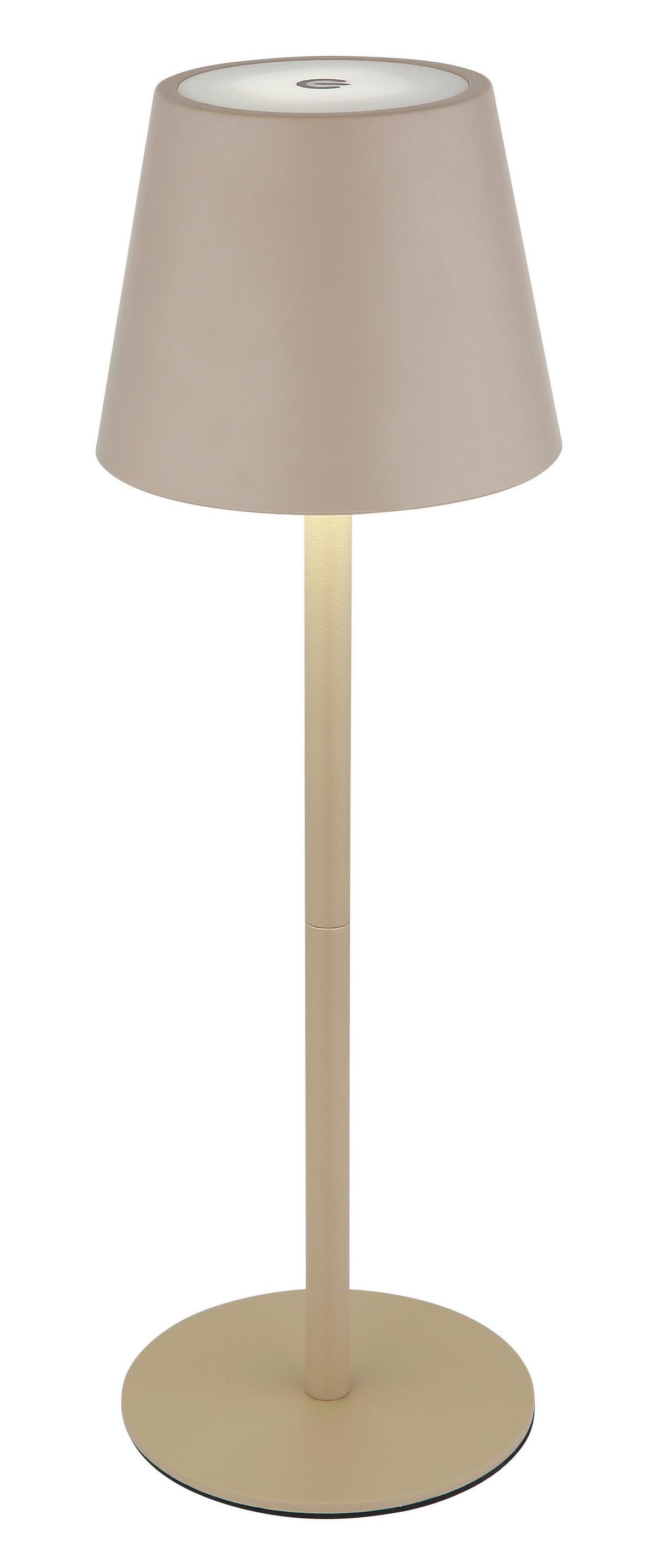 LAMPA STOŁOWA Z AKUMULATOREM 58488S - kolor piaskowy, Design, tworzywo sztuczne/metal (11,5/36cm) - Globo