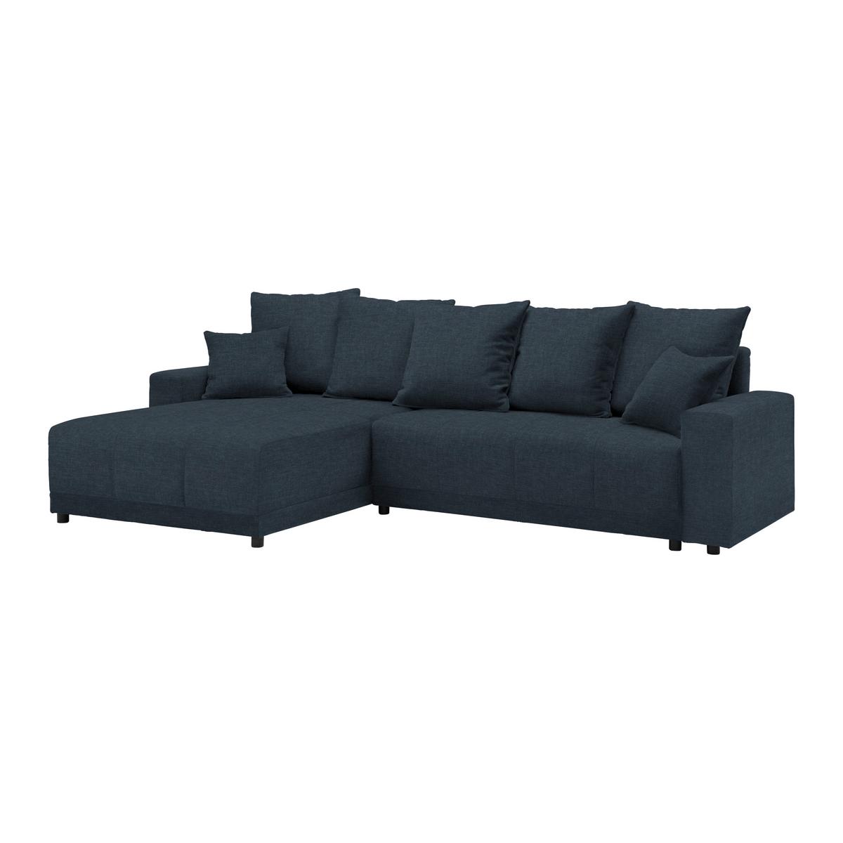 Ecksofa Alatri Dunkelblau - Schwarz/Dunkelblau, Modern, Kunststoff/Textil (289/90/176cm) - Based