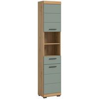 Hochschrank Scout ca. 37x191x31 cm Salbeigrün - Salbeigrün/Schwarz, MODERN, Holzwerkstoff/Kunststoff (37/191/31cm) - MID.YOU
