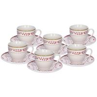 Set Skodelic Za Kavo Iris Charme - rdeča/bela, Trendi, keramika (18/37/9cm) - Tognana