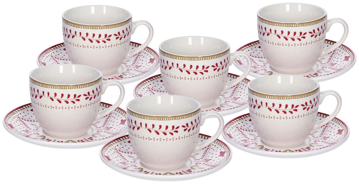 Set Skodelic Za Kavo Iris Charme - rdeča/bela, Trendi, keramika (18/37/9cm) - Tognana