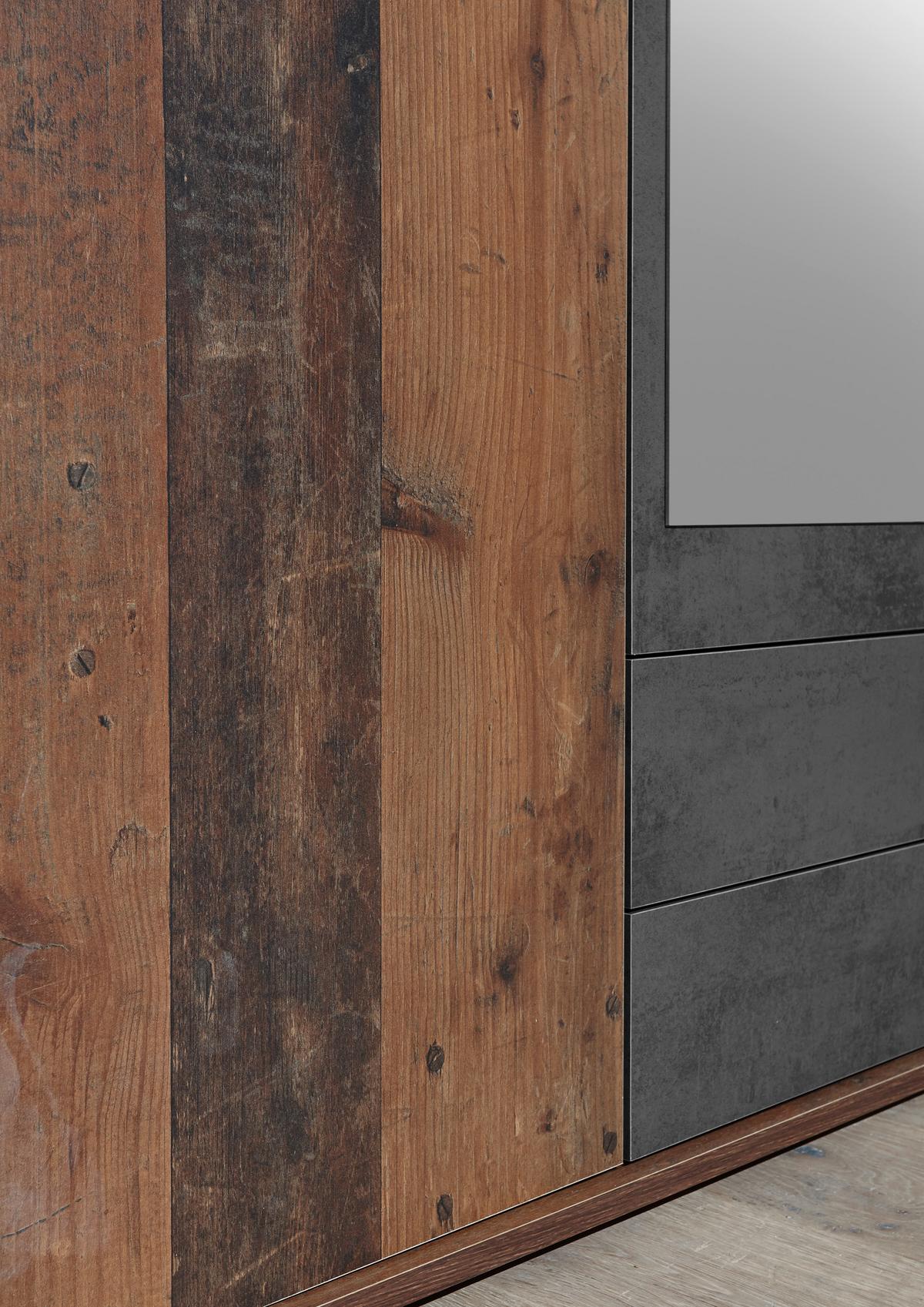 Ormar S Klasičnim Vratima Chicago - boje bagrema/boje škriljevca, Basics, staklo/drvni materijal (159/196/53,5cm) - MID.YOU