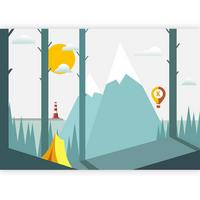 Fototapeta On The Camping, 250x175cm - modra/bela, Trendi, tekstil (250/175cm) - artgeist