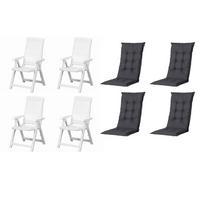 GARTENSTUHL-SET TAMPA+AUFLAGEN SET - Schwarz/Weiß, MODERN, Kunststoff/Textil (44/111/50cm) - Gardenson