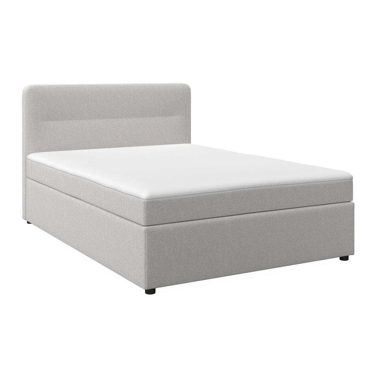 Pat boxspring Marco Gri deschis, cca. 140x200 cm - gri deschis, Modern, lemn/textil (140/200cm) - Bessagi Home