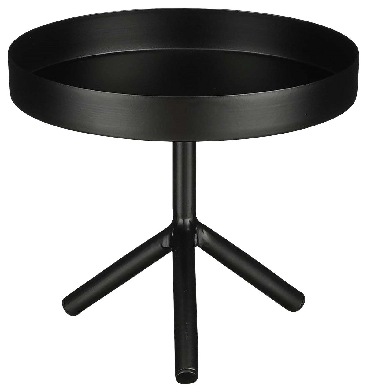 Dekotablett Luxi Schwarz - Schwarz, Modern, Metall (19/16,5cm) - Modern Living