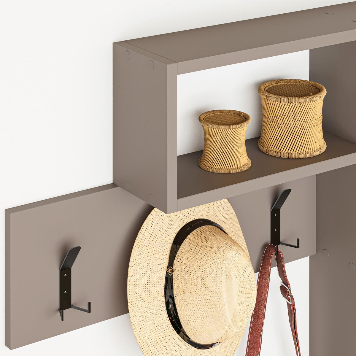 Wandgarderobe Game ca.99,5x61x15cm Mokka - Mokka, Design, Holzwerkstoff (99.5/61/15cm) - Livetastic