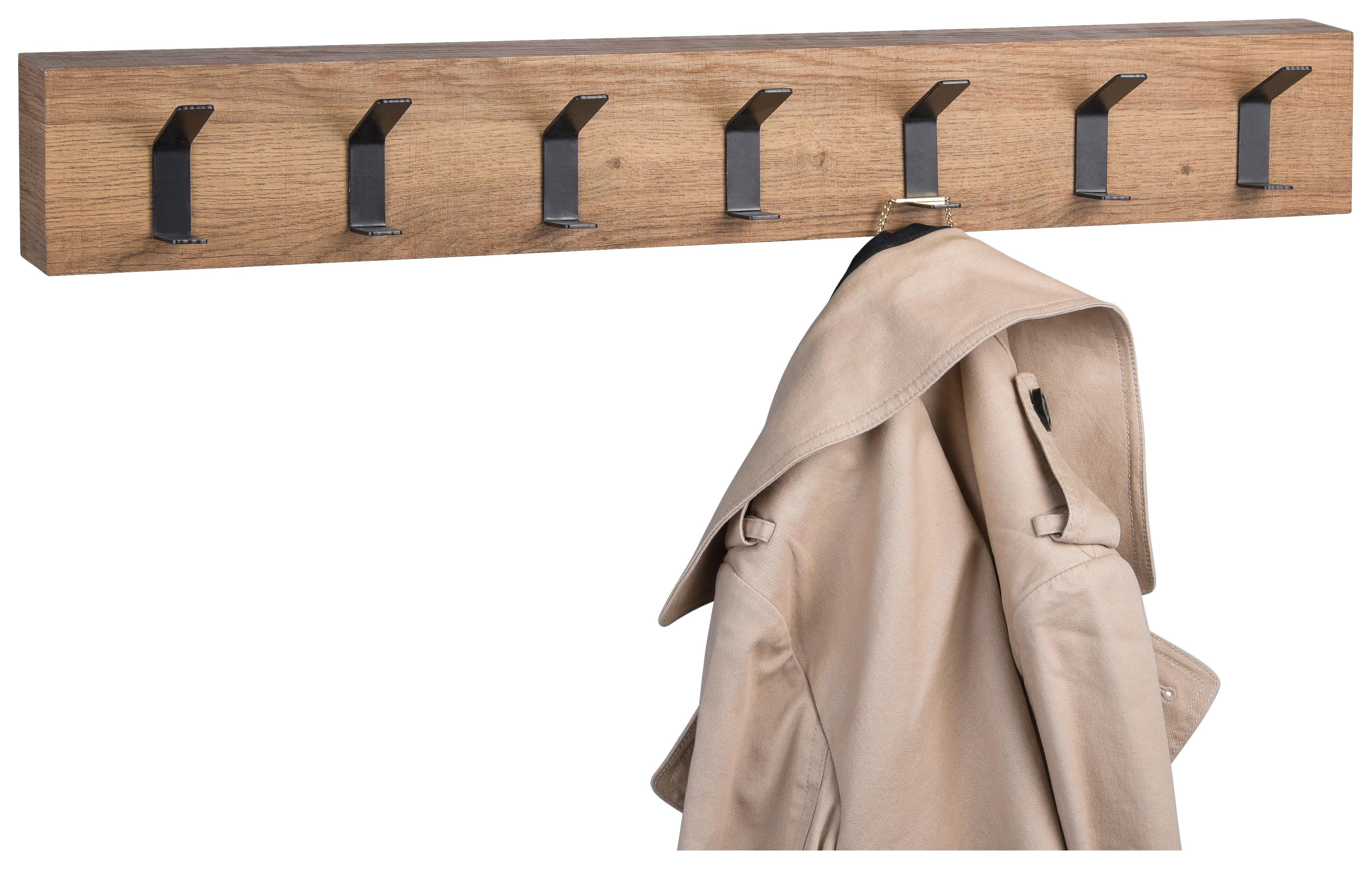 PANEL DO PRZEDPOKOJU LIMA 2 - kolor dębowy/czarny, Basics, materiał drewnopochodny/metal (70/10/5cm)