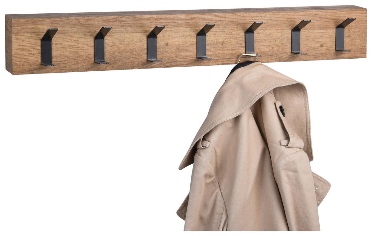 PANEL DO PRZEDPOKOJU LIMA 2 - kolor dębowy/czarny, Basics, materiał drewnopochodny/metal (70/10/5cm)