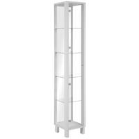 Vitrine Albi Weiß - Weiss/Schwarz, Modern, Glas/Holzwerkstoff (33/189/33cm) - Mömax