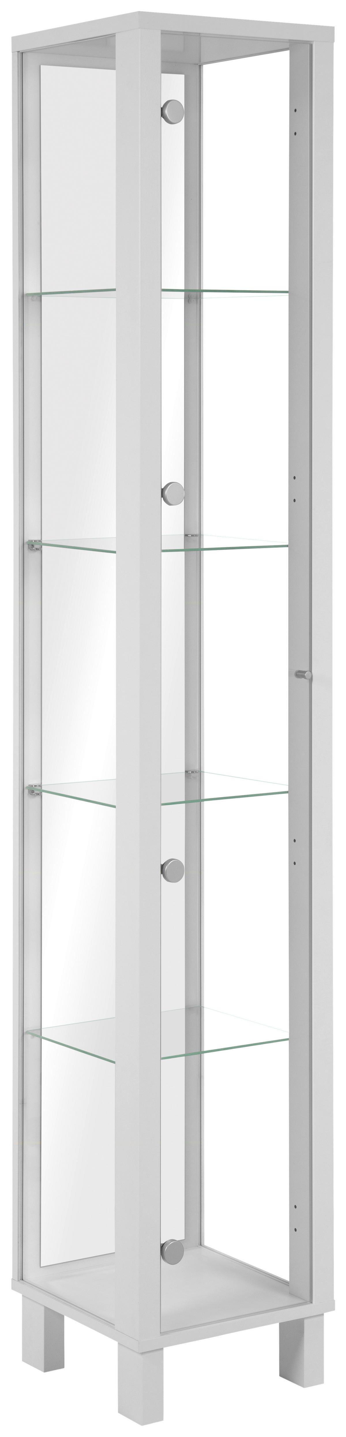 Vitrine Albi Weiß - Weiss/Schwarz, Modern, Glas/Holzwerkstoff (33/189/33cm) - Mömax