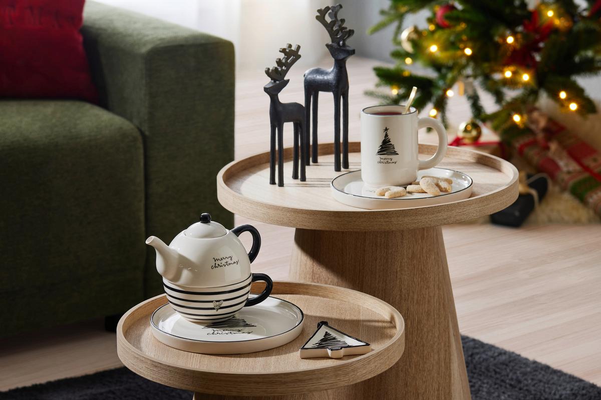 Okrasni Krožnik Tree - črna/bela, Konvencionalno, keramika (12/1,8/9,6cm) - Modern Living