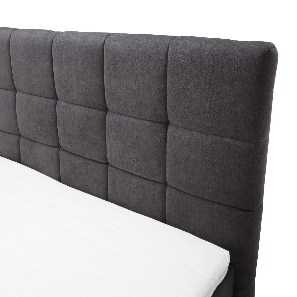 Boxspringbett Jerry ca. 180x200 cm Grau mit Topper - Dunkelgrau/Erlefarben, MODERN, Holz/Holzwerkstoff (180/200cm) - Bessagi Home