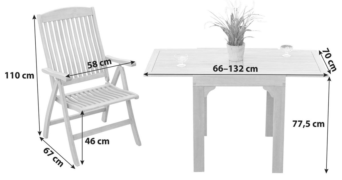 Set Za Balkon Maracaibo, Masivno - rjava, Konvencionalno, les - Gardenson