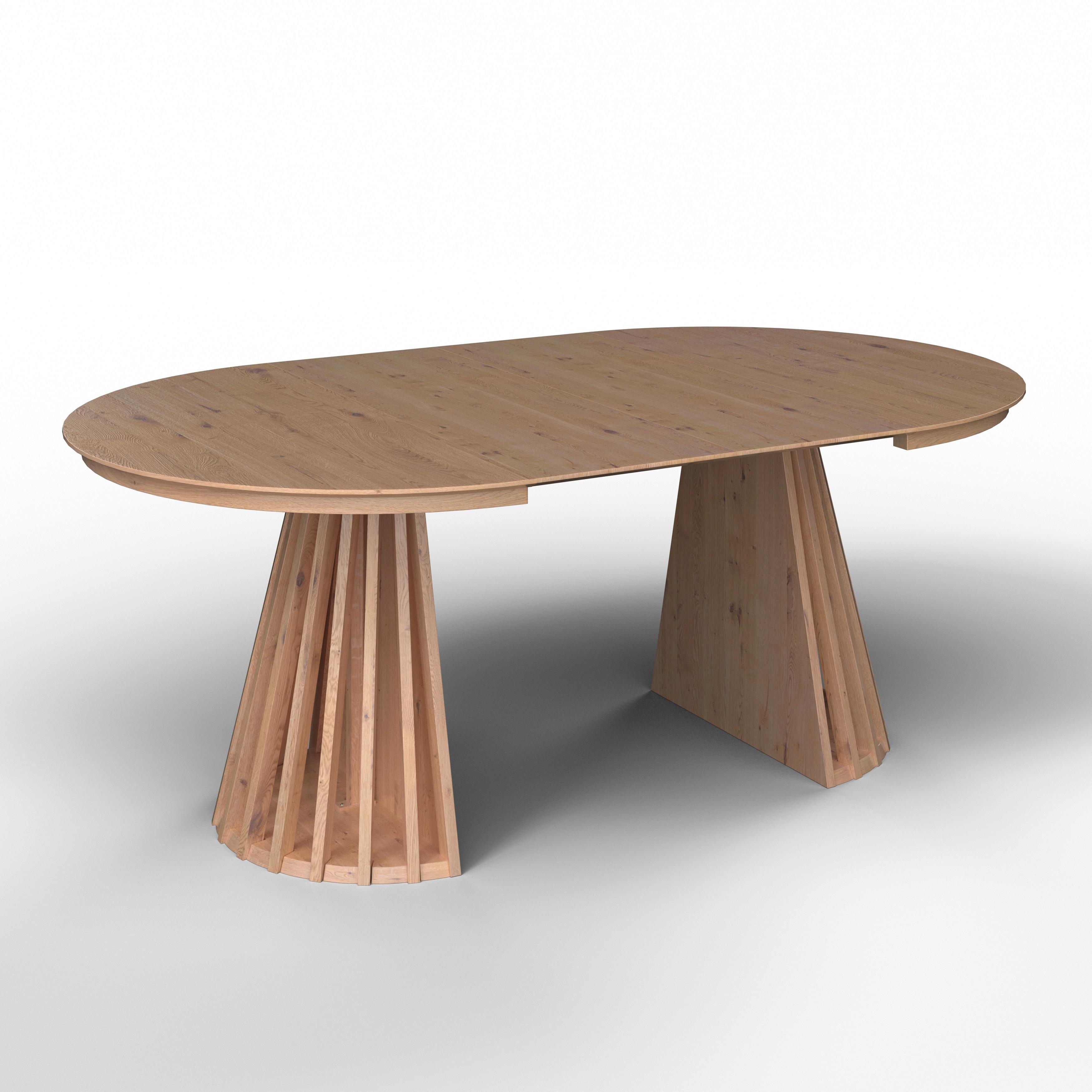 Raztegljiva Miza Ennio, 120-200x120, Barva Hrasta - barve hrasta, Moderno, leseni material/les (120-160/76/120cm) - Bessagi Home