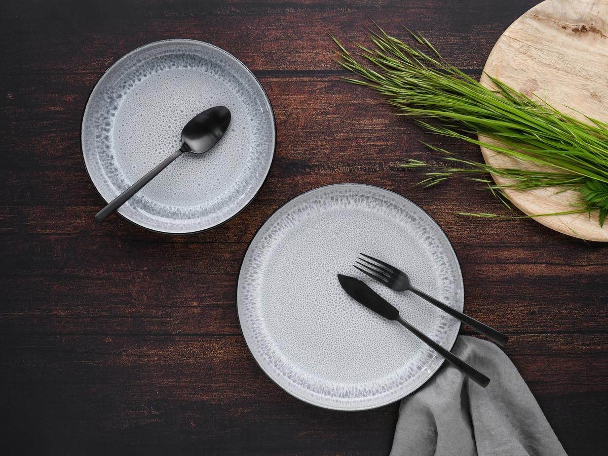 Tafelservice Nordic Fjord Hellgrau, 12-teilig - Hellgrau, Trend, Keramik - Creatable