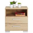 Nachtkästchen in Eichefarben - Eichefarben/Alufarben, Holz/Kunststoff (45/47/35cm) - Modern Living Nachtkästchen in Eichefarben - Eichefarben/Alufarben, Holz/Kunststoff (45/47/35cm) - Modern Living