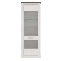 Vitrina Montreal - bijela/boje pinije, Konvencionalno, staklo/drvni materijal (76/211,4/41,4cm) - Premium Living