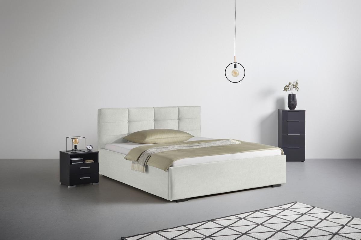 Polsterbett Nelo Beige ca. 160x200cm - Beige/Schwarz, KONVENTIONELL, Kunststoff/Textil (160/200cm) - Mömax