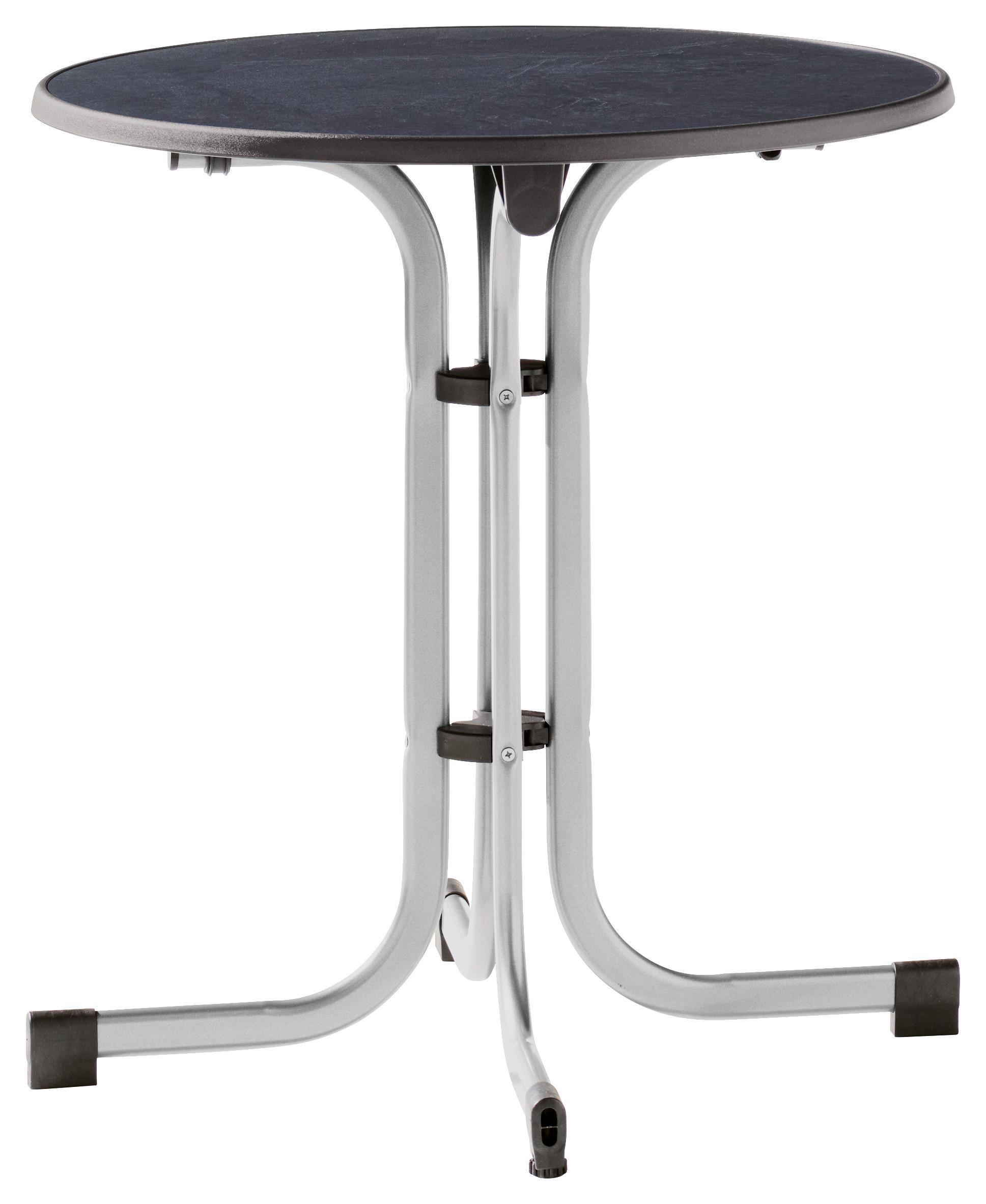 Gartentisch ca.70x70x72cm Anthrazit,Silber - Anthrazit/Silberfarben, MODERN, Holzwerkstoff/Metall (70/70/72cm) - Sieger