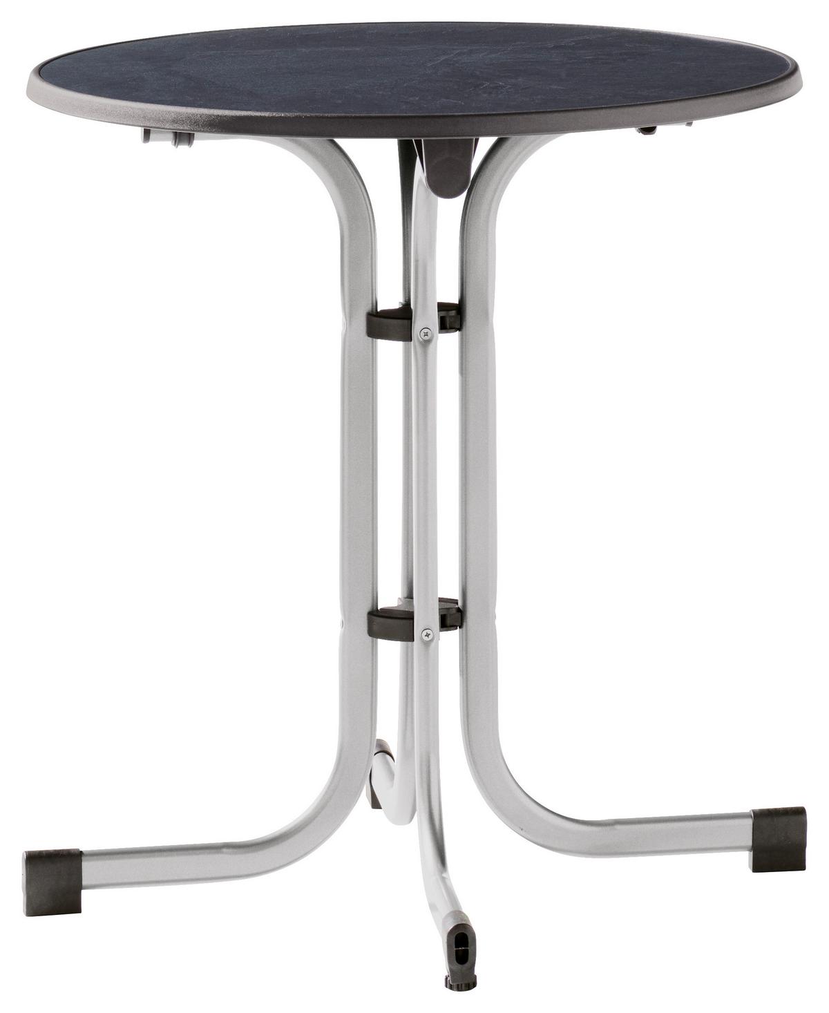 Gartentisch ca.70x70x72cm Anthrazit,Silber - Anthrazit/Silberfarben, MODERN, Holzwerkstoff/Metall (70/70/72cm) - Sieger