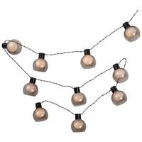 Lichterkette Benny Weiß/Hellgrau max. 0,6 Watt - Hellgrau/Weiß, Kunststoff/Metall (210cm) - Mömax