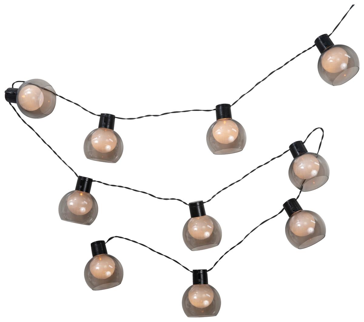 Lichterkette Benny Weiß/Hellgrau max. 0,6 Watt - Hellgrau/Weiß, Kunststoff/Metall (210cm) - Mömax